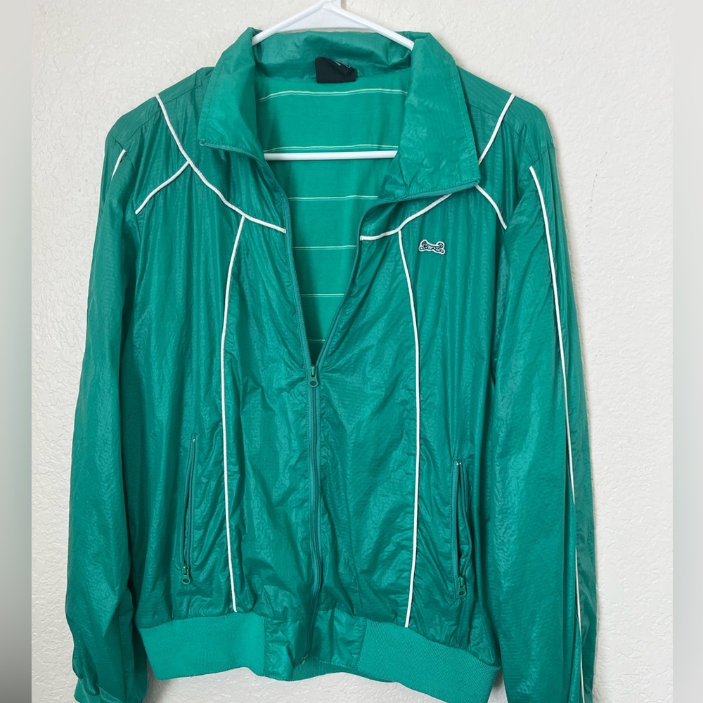 Vintage wind breaker green soft inside
